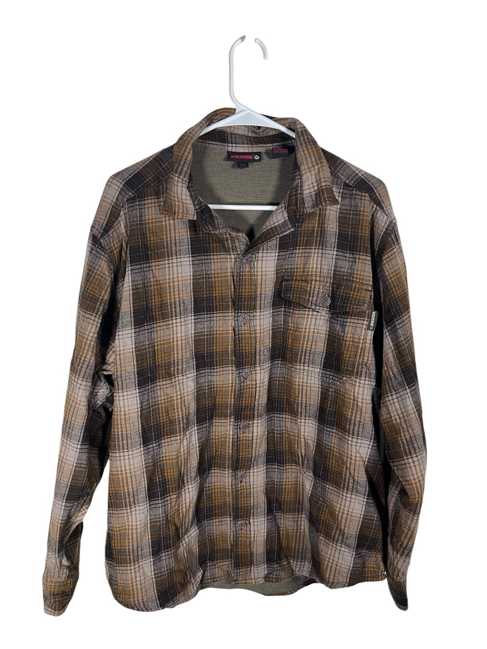 Wolverine Shacket Shirt Jacket Brown Plaid Mens Size L